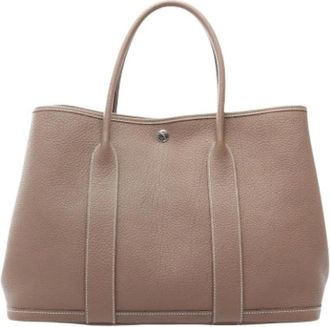 Herm&egrave;s Pre-owned Garden Party PM bolso de mano de piel - Pre-owned - Mujer - Marr&oacute;n - ONE SIZE
