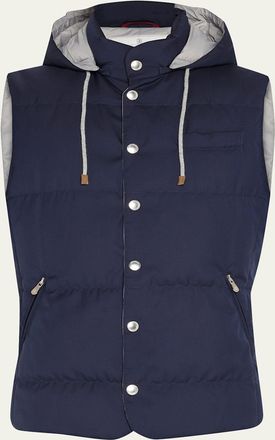 Brunello Cucinelli Mens Hooded Down Vest