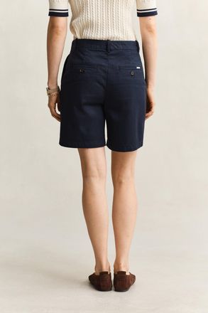 GANT Chinoshorts GANT CHINO, Damen, Gr. 36, N-Gr, evening blau, Web, Obermaterial: 98% Baumwolle, 2% Elasthan, unifarben, regular fit kurz, Hosen Chinoshor