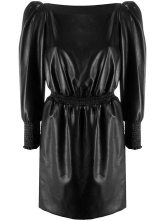 Philosophy di Lorenzo Serafini Mini-jurk van imitatieleer - Zwart