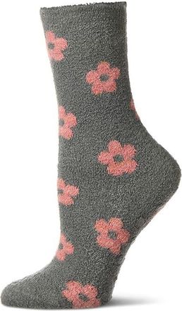 MeMoi Daisies Lavender Infused Crew Socks in Grayed Jade at Nordstrom, Size 9
