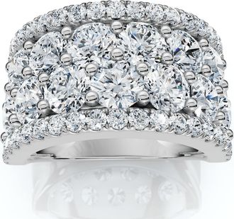 Pompeii3 3 1/2Ct Diamond Wedding 11mm Wide Anniversary Ring 14k Gold Lab Grown