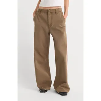 Good American Low Slung Baggy Trousers in Tea Bark at Nordstrom, Size 14