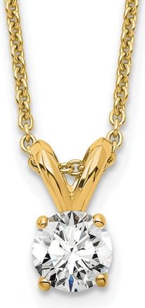 Diamond2Deal 14k Gold 1/4 Ct Round Lab Grown Diamond Solitaire Pendant Necklace 18