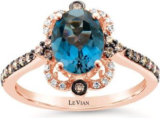 Le Vian Ladies Royal Blues Cocktail Rings set in 14K Strawberry Gold SVCG 63