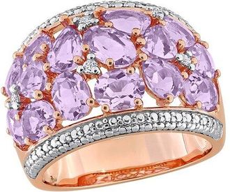 Rina Limor Rose Gold-Plated Silver 5.24 Ct. Tw. Diamond & Rose De France Ring