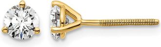 Diamond2Deal 14k Gold 2/3 ct Round Lab Grown Diamond Stud Earrings Screw Back VS Clarity, D-E Color