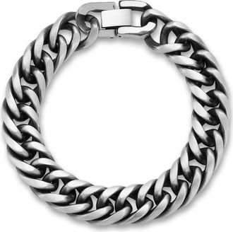 Yield of Men Oxidized Curb Chain Bracelet in Silver at Nordstrom Rack