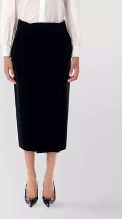 Saint Laurent velvet midi skirt wrap design