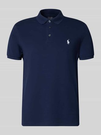 Polo Ralph Lauren Slim Fit Poloshirt aus Baumwoll-Mix in Marine, Gr&ouml;&szlig;e XXL