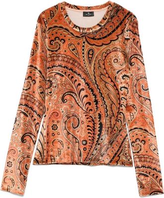 Etro Etro Samtoberteil mit Paisley-Print