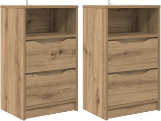 vidaXL Mesas De Noche Con Caj&oacute;n 2 Pcs Roble Artesanal 40 X 30 X 467 Cm Vidaxl