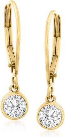 Ross-Simons Bezel-Set Diamond Drop Earrings in 14kt Yellow Gold