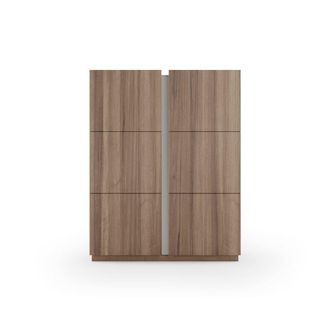 HERDASA Zapatero melamina nogal detalle arena 122x95x35 cm