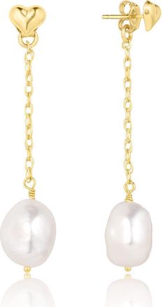 Set & Stones Eloise Heart and Pearl Earrings in Gold at Nordstrom
