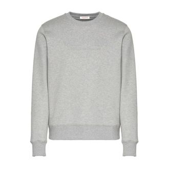 Valentino Sweatshirts, male, Gray, Size: 2XL Gray Sweatshirt Round Neck Logo Detail