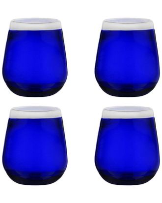 10 Strawberry Street Set Of 4 Leon Mexican Glassware Stemless Wine Glasses