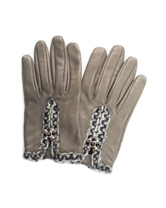 Chanel Grey Leather Gloves (Authentic Pre-Loved)