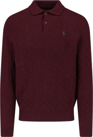 Polo Ralph Lauren Burgundy Wool-Cashmere Cable Knit Sweater