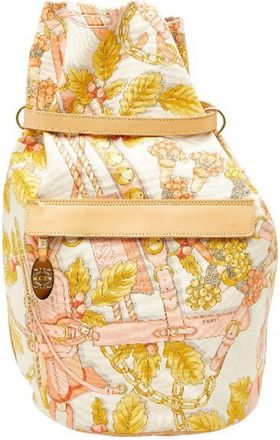 Loewe Beige Multi-Color Canvas Leather Shoulder Bag Tote Bag (Pre-Owned)