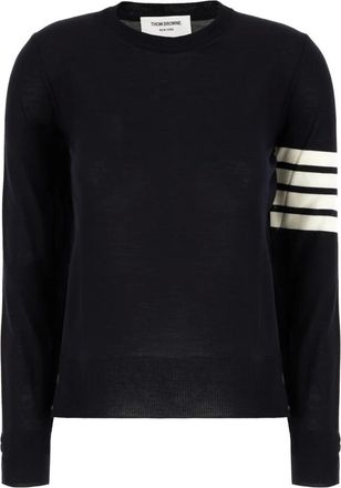 Thom Browne Truien & Vesten, Dames, Blauw, XS, Wol, Stijlvolle Gebreide Collectie