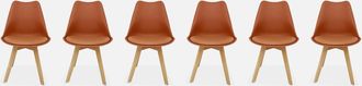 Sweeek Sweeek - Silla Escandinava Acero, Set De 6, Nils, Terracotta, 47x55x81 Cm