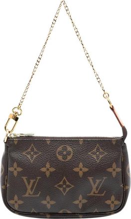 Louis Vuitton Pre-owned Mini Bags, female, Brown, Size: ONE SIZE Pre-owned Chain Handle Top Zip Bag