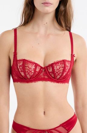 Etam Mascarade &deg;9 Embroidered Underwire Balconette Bra at Nordstrom, Size 36D