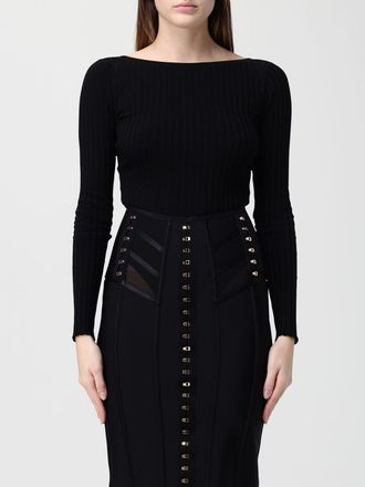 Elisabetta Franchi Body in maglia di viscosa trasparente