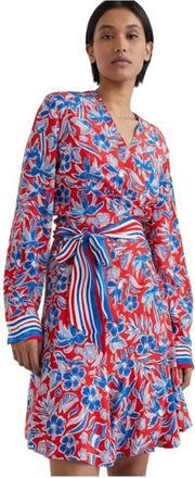 Tommy Hilfiger Island Scarf Wrap Dress - Dames - Wikkelkleedje - Veelkleurig - 2XS - Kleedjes