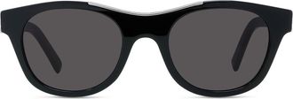 Givenchy 4G 50mm Geometric Sunglasses in Shiny Black /Smoke at Nordstrom