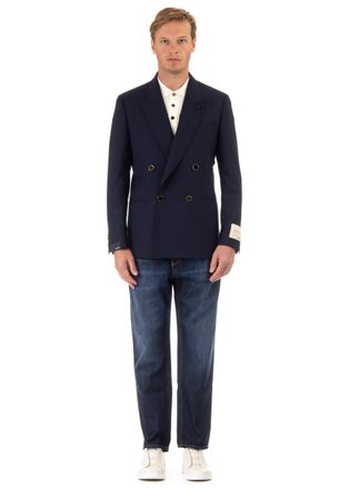 Lardini Attitude Line Double-Breasted Wool Jacket
