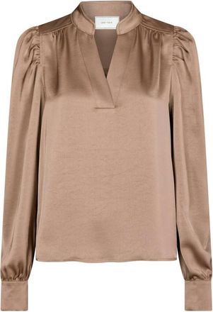Neo Noir Blouses & Shirts - Dames - Blouses - Bruin - 2XL - Overhemden