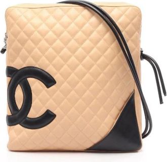 Chanel Pre-owned Cambon Ligne Leren Schoudertas - Dames - Vintage Schoudertas - Beige - ONE Size - Leer - Vintage