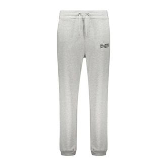 Balmain Sweatpants, male, Gray, Size: 2XL Logo-Print Jogging Pants
