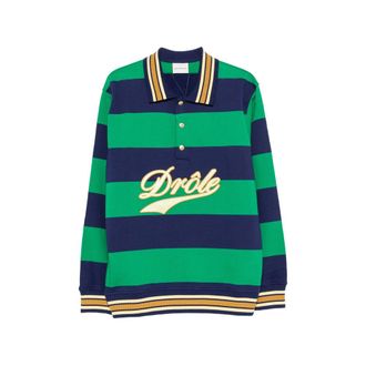 Dr&ocirc;le de Monsieur Striped Logo-embroidered Polo Shirt