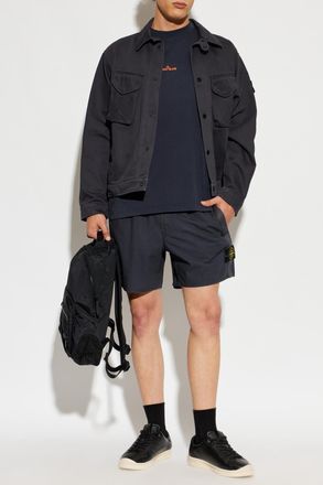 Stone Island T-shirt With Logo, Mens, Navy Blue