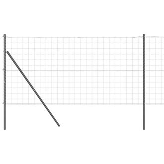 Berkfield Home Euro Fence with 7 Posts 1.4x10 m Galvanised Steel Grey in Dark Grey