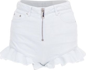 Msgm Ruffle Hem Zipper Mini Shorts