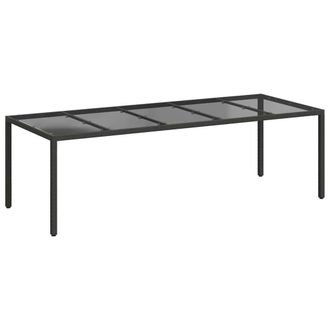Berkfield Home Garden Dining Table Black 250x100x75 cm Poly Rattan | Size: 250 x 100 x 75 cm