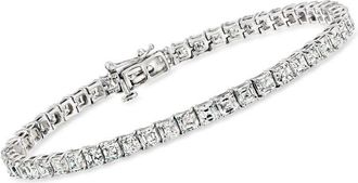 Grown Brilliance 10 Carat Asscher Cut Lab Grown Diamond Tennis Bracelet in 14K White Gold, G Color, VS Clarity, Gift Box