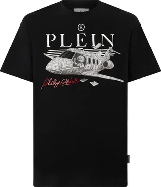 Philipp Plein Round-neck T-shirt Teddy Plane Stones