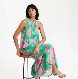 La Redoute Collections Mouwloze maxi-jurk met V-hals en grafische print