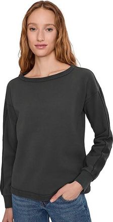 Mod-o-doc Long Sleeve Reverse Seams Sweatshirt Womens Sweatshirt Washed Ebony : LG (US 12-14), Cotton