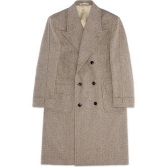 Fortela Double Breasted Bogart Coat in Beige at Nordstrom, Size 52 Eu