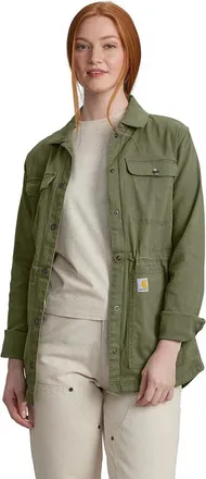 Carhartt Work in Progress TENCEL Fiber Series Jacket Womens Dusty Olive Canvas Workwear POSH138