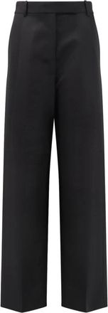 Tom Ford Zwarte Wollen Broek Met Haaksluiting - Dames - Wijde Broeken - Zwart - XS - Wol - Broeken