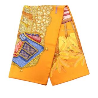 Herm&egrave;s Tweedehands zijden sjaals - Dames - Pre-owned - Oranje - Maat: ONE Size Zijde