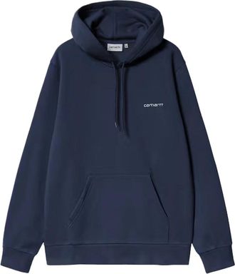 Carhartt Work in Progress Hooded Script Embroidery Sweatshirt - Heren - Hoodies - Blauw - S - Hoodies & sweatvesten