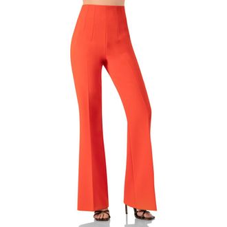 Ivonne Flared Pants with Pockets in Orange at Nordstrom, Size 14